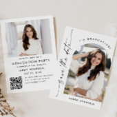 Elegant minimalistisch Afstuderen 2 foto QR code Save The Date