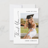 Elegant minimalistisch Afstuderen 4 foto Bedankkaart (Voorkant)