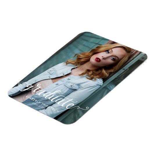 Elegant Minimalistisch Afstuderen Chic Calligrafie Magneet (Linkerzijde)