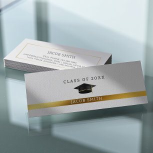 Elegant minimalistisch Afstuderen contact en netwe Contactkaartje