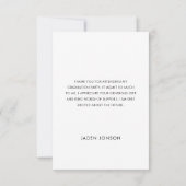 Elegant minimalistisch Afstuderen één foto Bedankkaart (Achterkant)