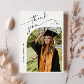 Elegant minimalistisch Afstuderen één foto Bedankkaart