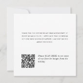 Elegant minimalistisch Afstuderen één foto QR code Bedankkaart (Achterkant)