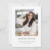 Elegant minimalistisch Afstuderen foto QR code Save The Date (Achterkant)