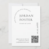 Elegant minimalistisch Afstuderen foto QR code Save The Date (Voorkant)