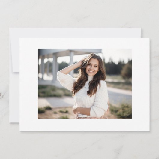 Elegant minimalistisch Afstuderen foto QR code Save The Date (Achterkant)