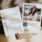 Elegant minimalistisch Afstuderen foto QR code Save The Date