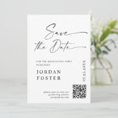 Elegant minimalistisch Afstuderen foto QR code Save The Date (Staand voorkant)
