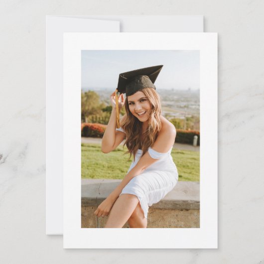 Elegant minimalistisch Afstuderen foto QR code Save The Date (Achterkant)