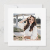 Elegant minimalistisch Afstuderen foto QR code Save The Date (Achterkant)