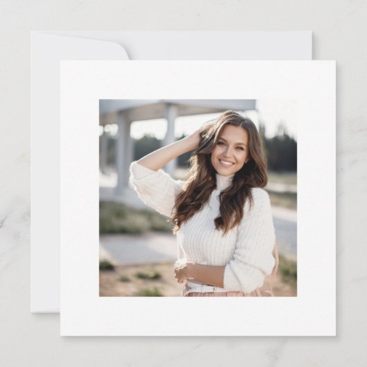 Elegant minimalistisch Afstuderen foto QR code Save The Date (Achterkant)