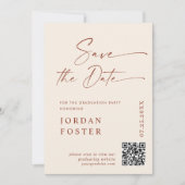 Elegant minimalistisch Afstuderen foto QR code Save The Date (Voorkant)