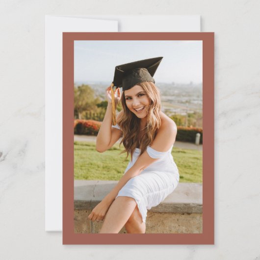 Elegant minimalistisch Afstuderen foto QR code Save The Date (Achterkant)