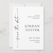 Elegant minimalistisch Afstuderen foto Save The Date (Voorkant)