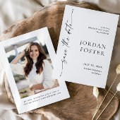 Elegant minimalistisch Afstuderen foto Save The Date