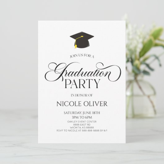 Elegant minimalistisch Afstuderen Kaart (Staand voorkant)