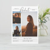 Elegant minimalistisch Afstuderen met meerdere fot Kaart (Staand voorkant)