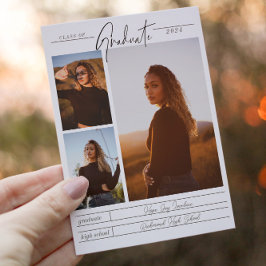 Elegant minimalistisch Afstuderen met meerdere fot Kaart