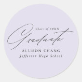 Elegant minimalistisch Afstuderen met schrijflaven Ronde Sticker (Voorkant)