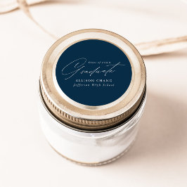 Elegant minimalistisch Afstuderen van de zeemacht  Ronde Sticker