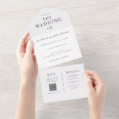 Elegant minimalistisch alles in één weddenschap all in one uitnodiging (Afscheurbaar)