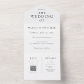 Elegant minimalistisch alles in één weddenschap all in one uitnodiging (Binnen)