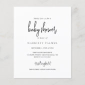 Elegant minimalistisch Baby shower (Voorkant)
