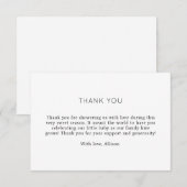 Elegant minimalistisch Baby shower bedankkaart Informatiekaartje (Voorkant / Achterkant)