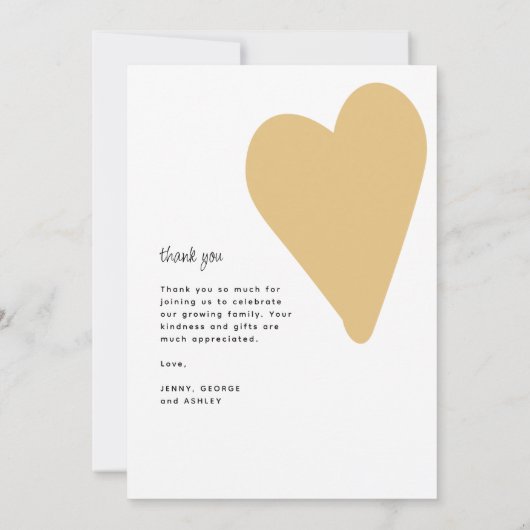 Elegant minimalistisch Baby shower met meerdere fo Bedankkaart (Achterkant)