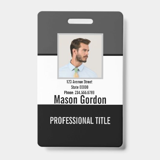 Elegant, minimalistisch badge (Voorzijde)