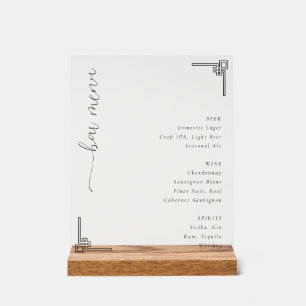 Elegant Minimalistisch Bar Menu Bord