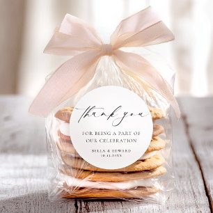 Elegant minimalistisch bedankt voor je huwelijk ronde sticker