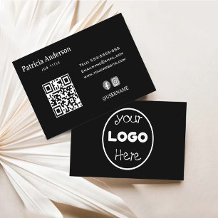 Elegant minimalistisch bedrijf Logo QR code Visitekaartje