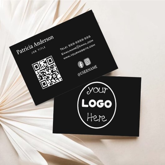 Elegant minimalistisch bedrijf Logo QR code Visitekaartje