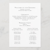 Elegant minimalistisch beige monogram huwelijkspro programmakaart (Achterkant)