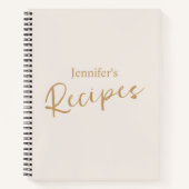 Elegant minimalistisch beige recept notitieboek (Voorkant)