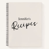Elegant minimalistisch beige recept notitieboek (Voorkant)