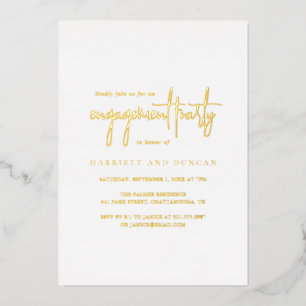 Elegant minimalistisch bezoek bij Gold Foil Folie Uitnodiging