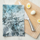 Elegant minimalistisch blauw en grijs marmer theedoek (Quarter Fold)