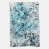 Elegant minimalistisch blauw en grijs marmer theedoek (Verticaal)