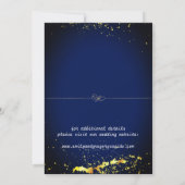 Elegant minimalistisch blauw goud met uitzondering save the date (Achterkant)