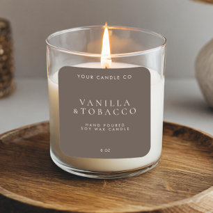 Elegant minimalistisch blauw kaarsenetiket vierkante sticker