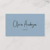 Elegant minimalistisch blauw neutraal boho chic mo visitekaartje (Voorkant)