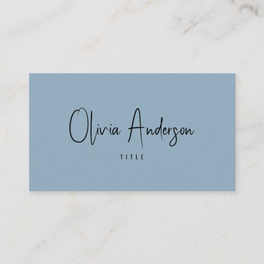 Elegant minimalistisch blauw neutraal boho chic mo visitekaartje (Voorkant)