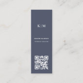 Elegant minimalistisch blauw QR code Interieur Des Mini Visitekaartje (Voorkant)