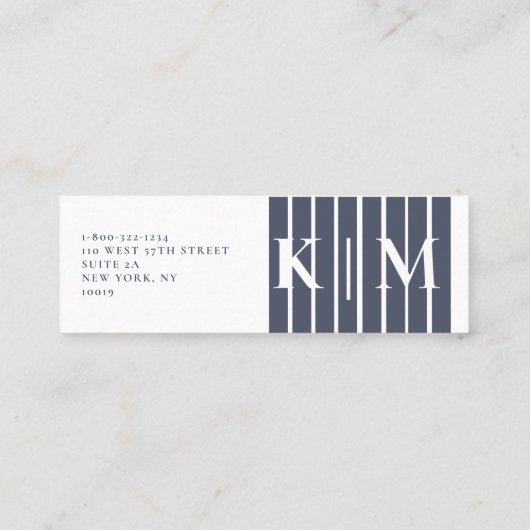 Elegant minimalistisch blauw QR code Interieur Des Mini Visitekaartje (Achterkant)