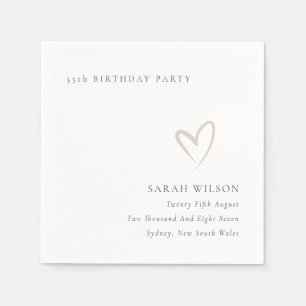 Elegant minimalistisch blindroze hart elke dag van servet