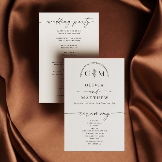 Elegant Minimalistisch Bloemen Bruiloft | Script P