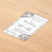 Elegant minimalistisch bloemenboeket acryl uitnodigingen (Laagn)