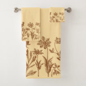 Elegant Minimalistisch Bloemendesign met Monogram Bad Handdoek (Insitu)